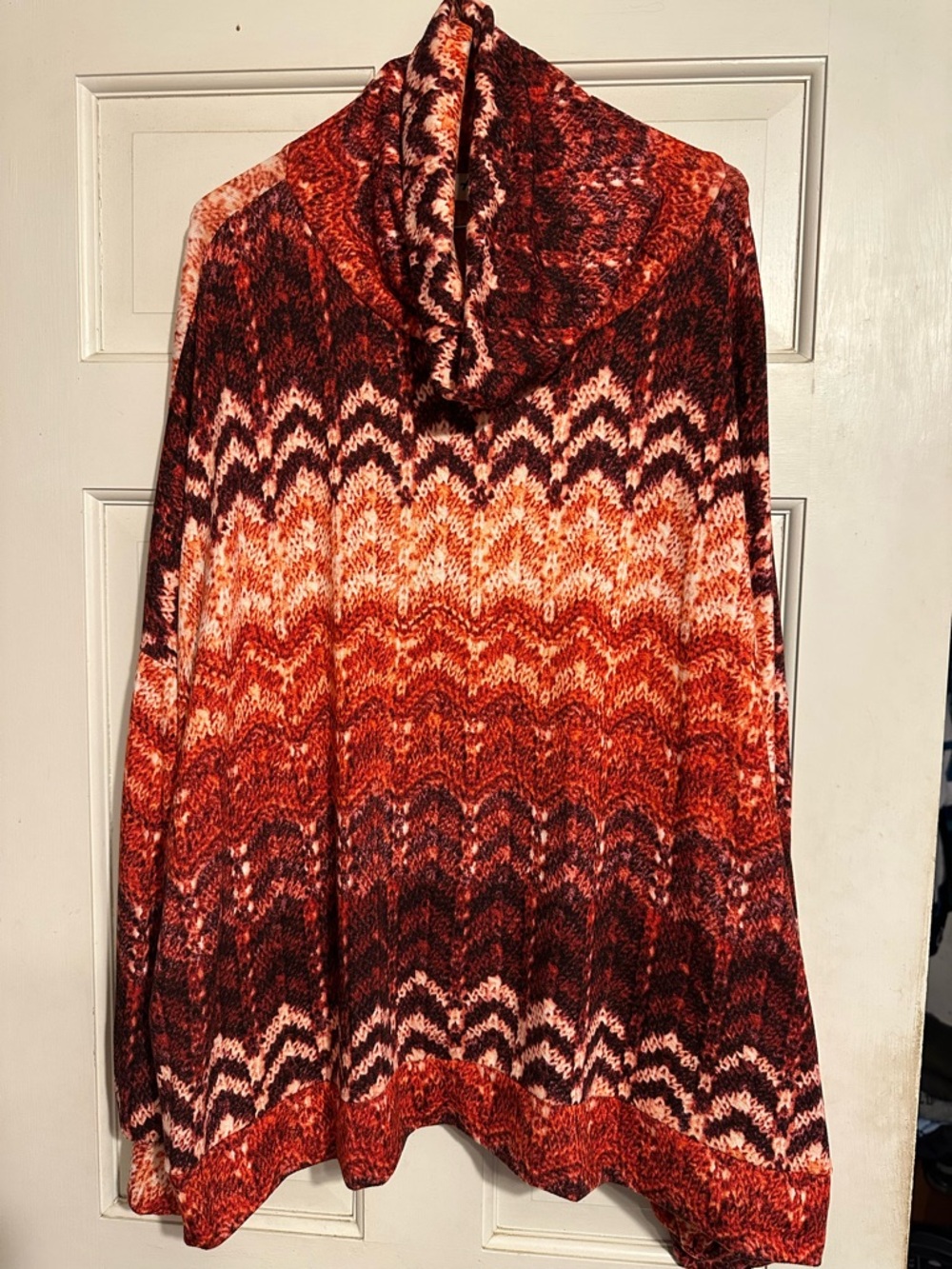 Cozy Women's Red Ombre Hooded Knit Top